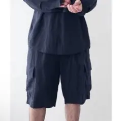 foll ラミー　ショーツ　Ramie oxford baggy shorts