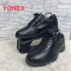 YONEX ヨネックス　パワークッション　サイドジップ　レザースニーカー　黒24