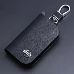 日産(NISSAN)キーケース レザー 革 キーカバー 高級 黒 オシャレ1