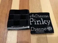 USED品 Pinky&Dianne チェック柄、ロゴ入りタオルハンカチ