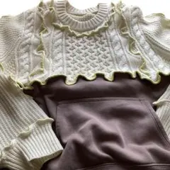 メロウリメイク　メロウ加工　パーカーニット