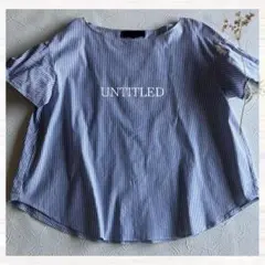 UNTITLED アンタイトル 日本製 半袖 ストライプブラウス M トップス