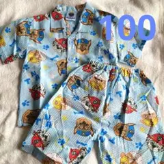 100パウ・パトロール　パジャマ　ブルー　水色　半袖　半ズボン