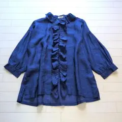 【未使用】D*g*y　ラミー　麻　フリルブラウス　Lサイズ