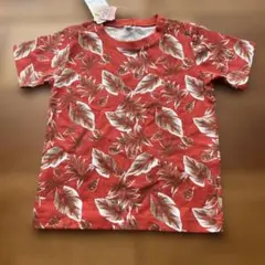 【新品タグ付】スタイルワン キッズ Tシャツ 90cm ボタニカル柄 赤 橙