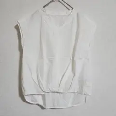 【HUMANW WOMAN】（M）スキャッパーシャツ/Vネックブラウス/ゆったり