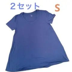 【新品未使用】Tシャツ Aライン 半袖 S ２点 ネイビー