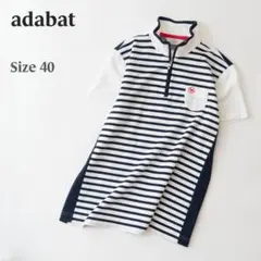 adabat アダバット ポロシャツ モックネック ボーダー レディース 40