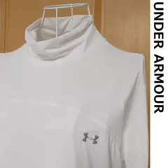 アンダーアーマー★L 白★長袖 UVカット ヒートギア シャツ ゴルフウェア