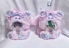ハンドメイド 着ぐるみ 推し活 おすわりぬい服 桃色 水色 d192