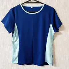 ⭐️ 匿名配送 ⭐️ 青 ブルー 半袖 レディース スポーツ Tシャツ L サイズ