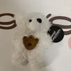 美品【AnimalKeychain】キーチェーン クマクッキー付き マスコット