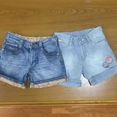 キッズ女の子　デニムショートパンツ 本日最終