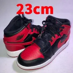 エアジョーダン1 MID 黒 赤 白 23cm 箱付き