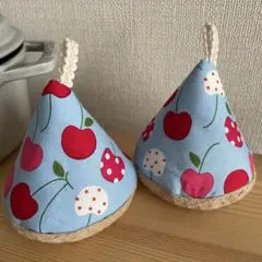 三角鍋つかみ 2個セット さくらんぼ Cherry
