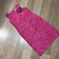 sahihin manu フラワーパターン ムームー ピンク