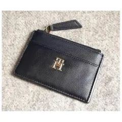 TOMMY HILFIGER モノグラムロングジップコインケース ネイビー