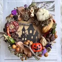 早割⭐️ハロウィン ドライフラワーリース