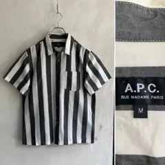 美品 A.P.C. 半袖 ストライプシャツ APC アーペーセー