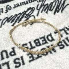 ブレスレット ミサンガ ベージュ ハンドメイド 海外ガール