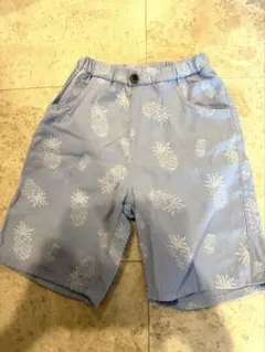 水色 パイナップル柄 ハーフパンツ