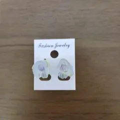 花型スタッドピアス ホワイトゴールド