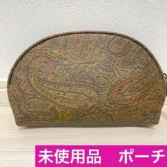 未使用品 ポーチ ハンドバッグ ペイズリー柄 レディース ラウンドポーチ 美品