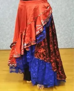 【美品 フラメンコ衣装】ブラウン HERMOSA IBERIA 巻きスカート 楽天市場】ダンス衣装 スカート ロングスカート サテンスカート