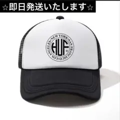 新品未使用　HUFホワイト/ブラック ロゴ　メッシュキャップ