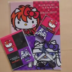 るろうに剣心 x ハローキティ クリアファイル、メモセット