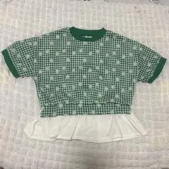 新品 RELA. リラ フリル付き トップス グリーン100cm キッズ