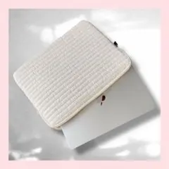 パソコンケース 35×26㎝ 裏起毛 クッション性 ダブルファスナー シンプル