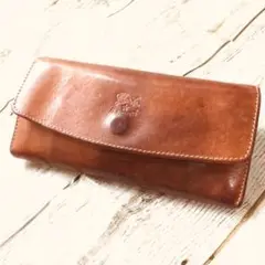 【IL BISONTE 長財布】ロングウォレット ヌメ 刻印ロゴ オリジナルロゴ