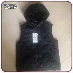 新品★ZARA ウォーターレペレント パフ ダウンベストXS ブラック