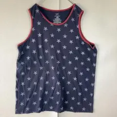 USA輸入　ジョージ　星総柄　プリントデザイン　タンクトップ　ノースリーブT