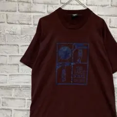 USA製90sヴィンテージTシャツ！シングルステッチ　ブラウン半袖古着L25