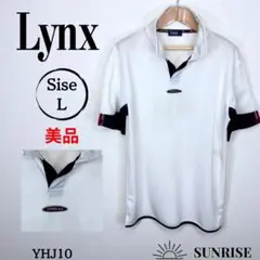 ★美品★ Lynx リンクス メンズ 半袖 ポロシャツ ホワイト Lサイズ