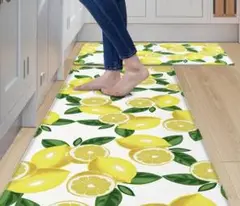 レモン柄キッチンマット 120cm x 40cm
