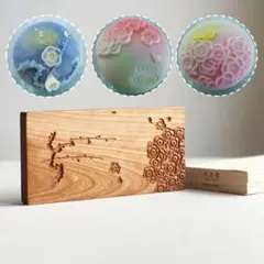 り*す様 梅-289　菓子木型　古い 木型 菓子型 和菓子 木製 古道具 古物 Amazon | KENNKUNN 和菓子道具 生菓子 木製 菓子型 木彫 梅 桜