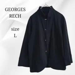GEORGES RECH 黒 ジャケット 特徴的 スタイリッシュ 上品 L