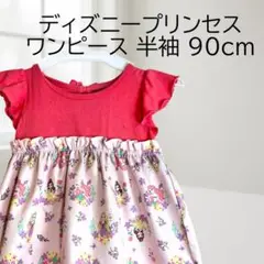 Disney PRINCESS プリンセス柄 半袖ワンピース 90cm