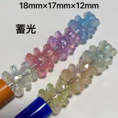蓄光多角クマビーズ ビーズボールペン カスタムボールペン