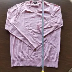 Men's ピンク Vネック セーター XL