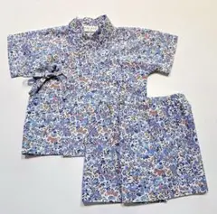 小花柄　甚平　70〜80cm