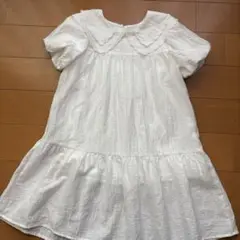 ホワイト ピーターパンカラー ワンピース