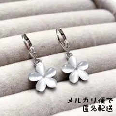 【No.58】シルバー フラワー フープ ピアス かわいい レディース