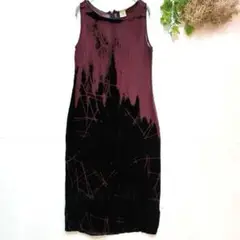 【ARMANI EXCHANGE】ノースリーブワンピース　赤×黒 ドレス0