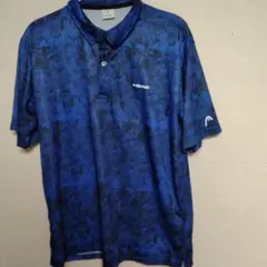 HEAD ゴルフシャツ LL 青 マーブル模様