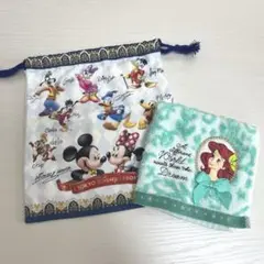 TOKYO Disney Resort巾着袋 リトルマーメイド　ミニタオル