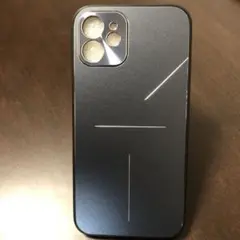 ブルー iPhone12ハード ケース 金属 メタル 軽量